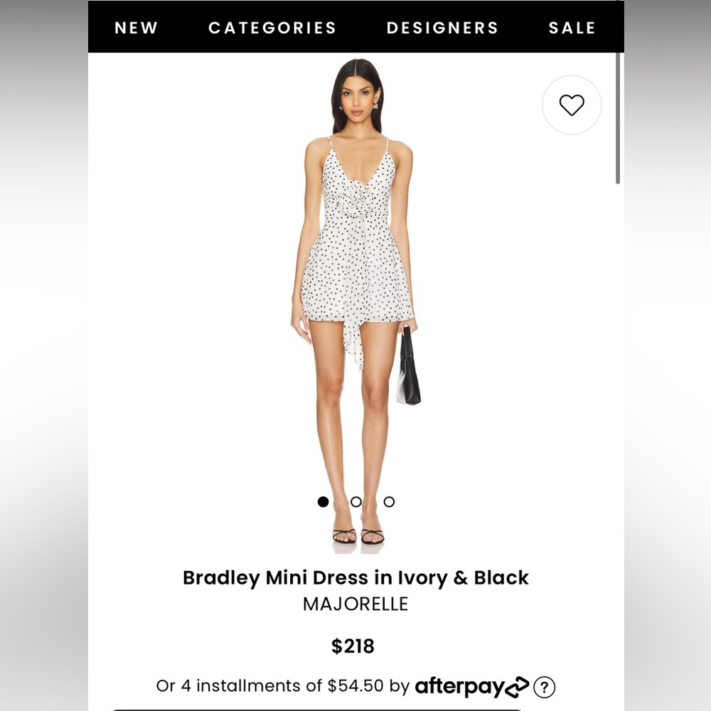 BRADLEY MINI DRESS IN IVORY & BLACK
MAJORELLE

Brand new never worn